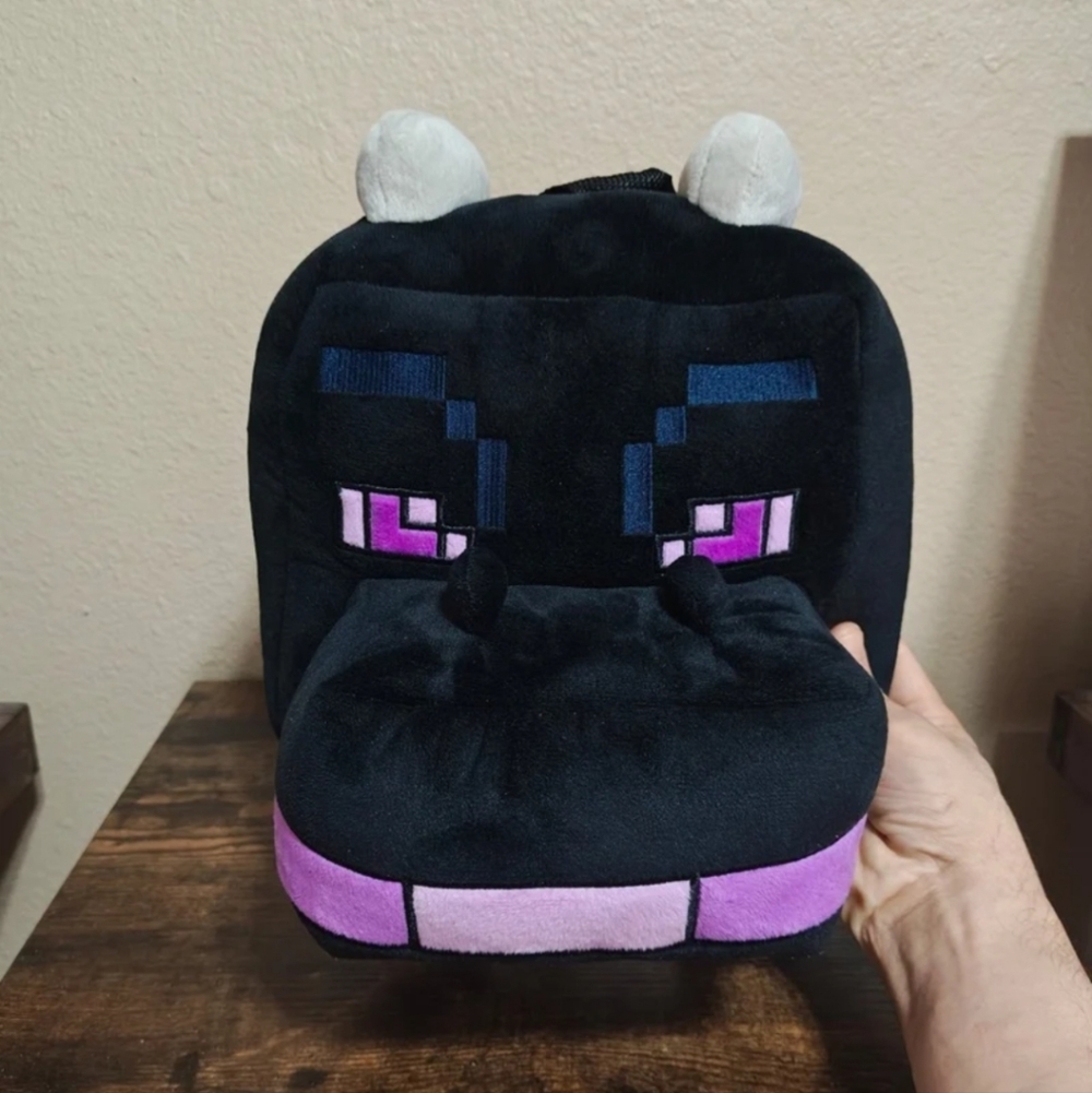Minecraft Boys Ender 12.5" Black Plush  Backpack NWT